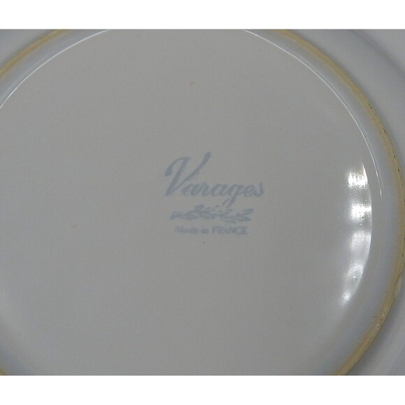 Varages France Cabanon Salad Plate Hand Painted Green Border 8.25 In Cabin Shed - Picture 9 of 9